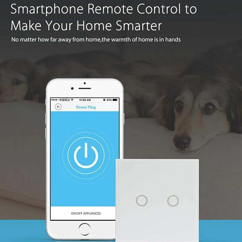 ZUCZUG Wifi Luxury Wall Touch Sensor Switch Smart Light Switch Control Timing Switch Compatible With Alexa Google Home - EU 123