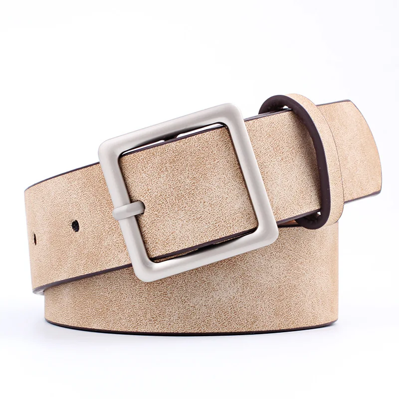 FOXMOTHER Vintage Brown Black White PU Leather Belt Alloy Pin Buckle Waist Belts For Women Ladies