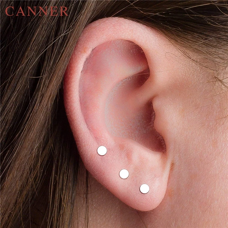 

Simple Minimalist Round Stud Earrings 3/4/5/6/8mm 925 Sterling Silver Flat Ear Studs Hypoallergenic Earrings for Girl Jewelry