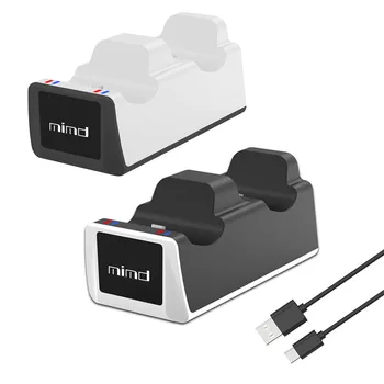 

LED Light Display Dual Slot Gamepad Charger Station Stand Fast Charging Dock Base Power Supply for PS5 Wireless Game Controller