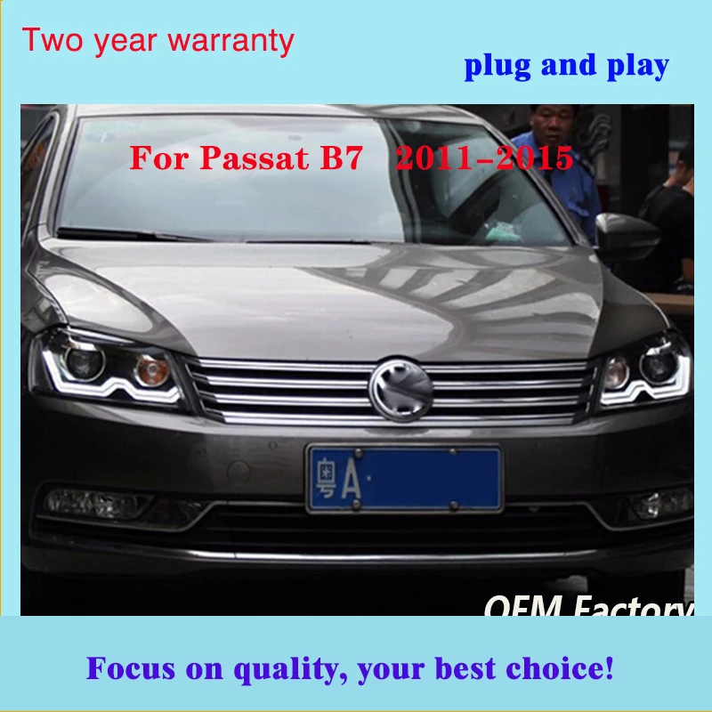 Автомобильный Стайлинг для VW Passat B7 головной светильник s Европейская версия светодиодный головной светильник DRL Дневной ходовой светильник Bi-Xenon HID 2011
