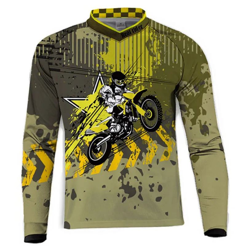 Быстросохнущая футболка для мотокросса MX bike BMX DH MTB с коротким рукавом дышащая быстросохнущая футболка одежда mtb - Цвет: N