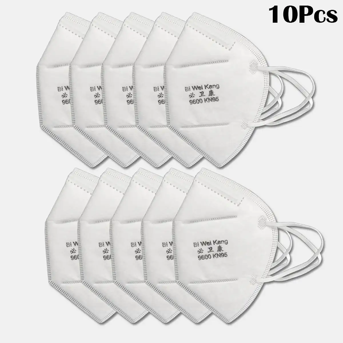 

10 Pieces / Pack KN95 Mask Disposable Face Mask Mouth Mask 95% Filtration Non-woven 3 Layer Fabric Anti-dust Protective Masks