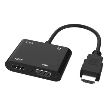 

HDMI to HDMI VGA Mini Power Supply 3.5mm 4K HD Video Converter Supports Simultaneous Display