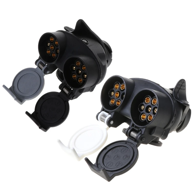 

13 Pin Plug to 12N / 12S 7 pin Sockets Caravan Towing Conversion Trailer Wiring Connector 12V