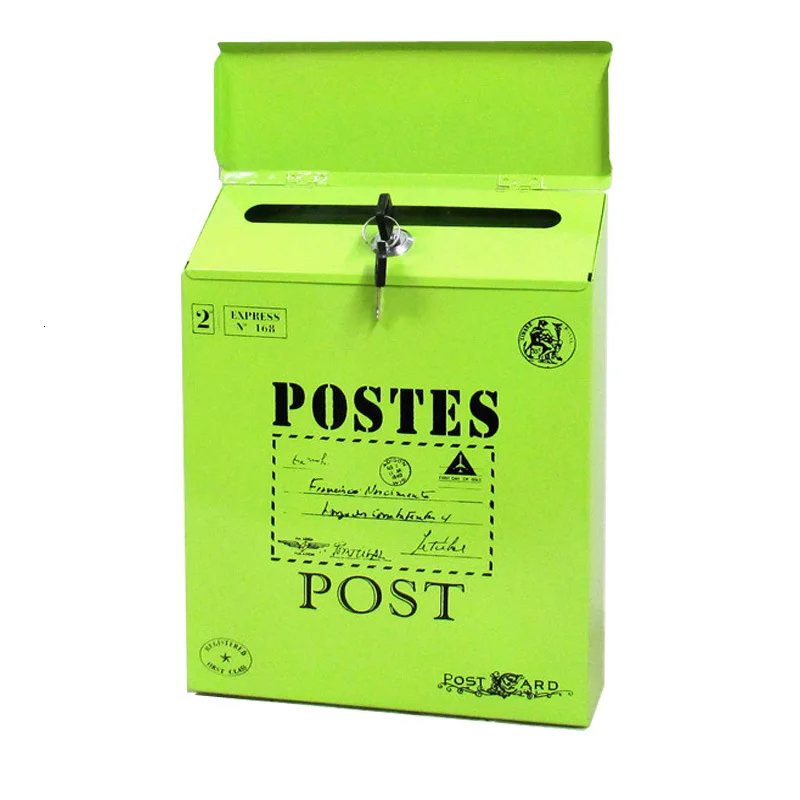 Большая инверсии коробка висящая на стене, ключ почтовый ящик винтажный куб консервированная коробка ящик для газет металлический почтовый ящик украшение дома