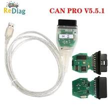 Puede PRO V5.5.1 con FTDI FT245RL Chip VCP OBD2 interfaz de diagnóstico soporte de Cable USB Bus UDS K línea para AUDI/VW