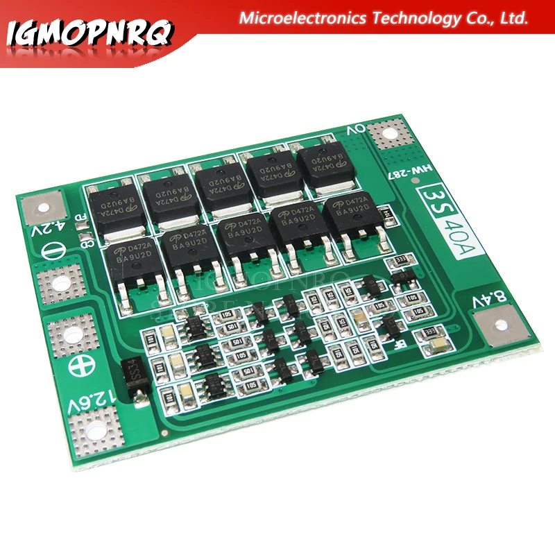 3S 40A 3S 10A 20A 25A 30A 40A литий-ионный аккумулятор 18650 зарядное устройство PCB плата защиты BMS для сверлильного мотора Lipo ячеечный модуль - Цвет: 3S 40A