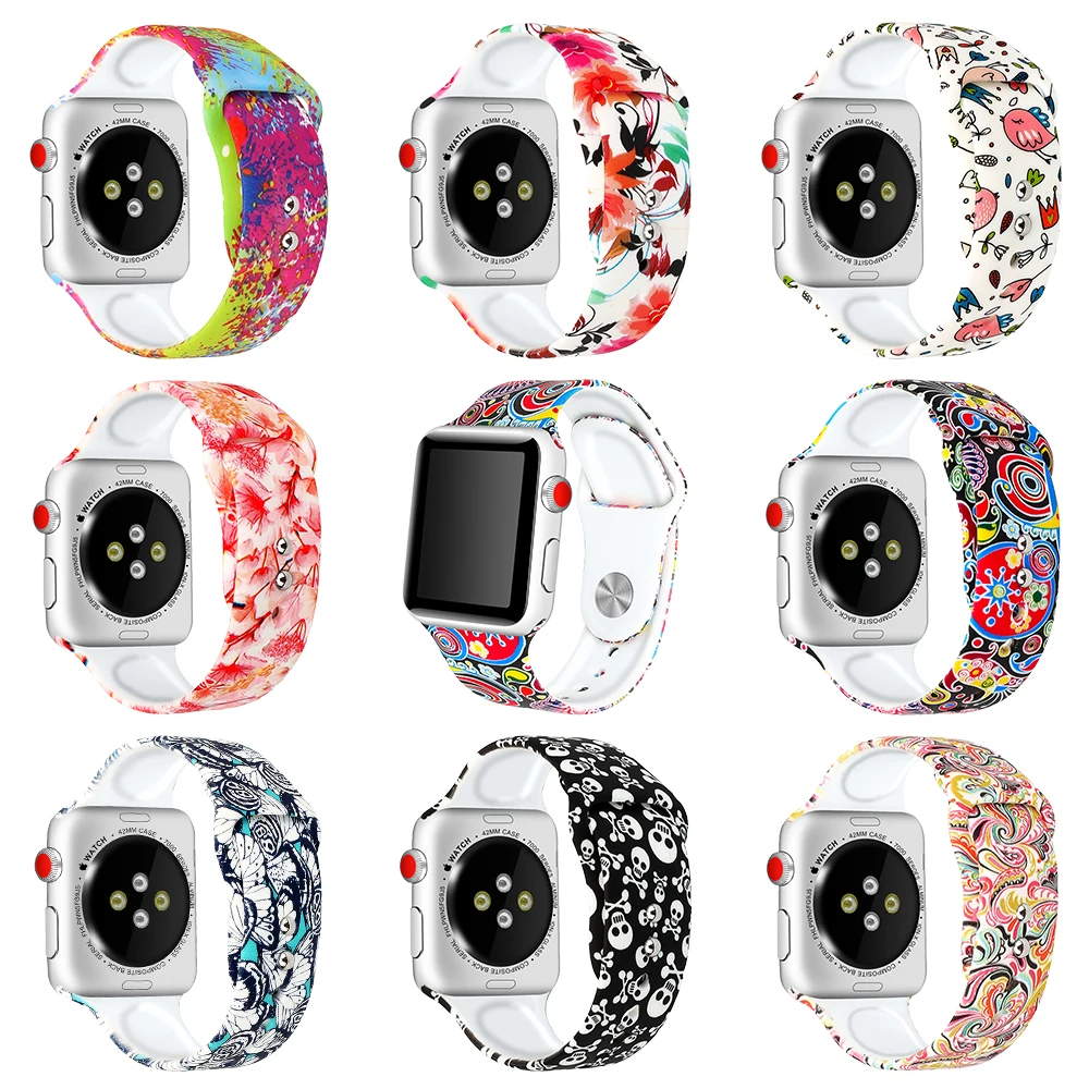Ремешок OULUCCI спортивный силиконовый для Apple Watch Band 42 мм 38 Iwatch Series 4/3/2/1 44 40 браслет