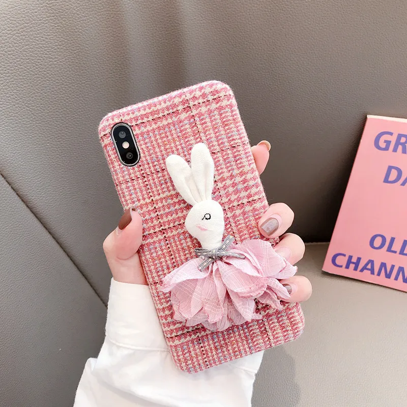 

3D Cute Rabbit Phone Cases for Huawei P30 P20 Mate 20 Pro Case Autumn Fabric Coque for Huawei Nova 5 Pro Case Fundas Cover Etui
