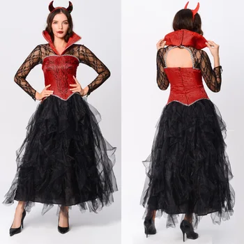 

Dancing Stage Costumes Halloween Death Hell Witch Demon Vampire Uniform Dress Dance Red Dress Sportswear
