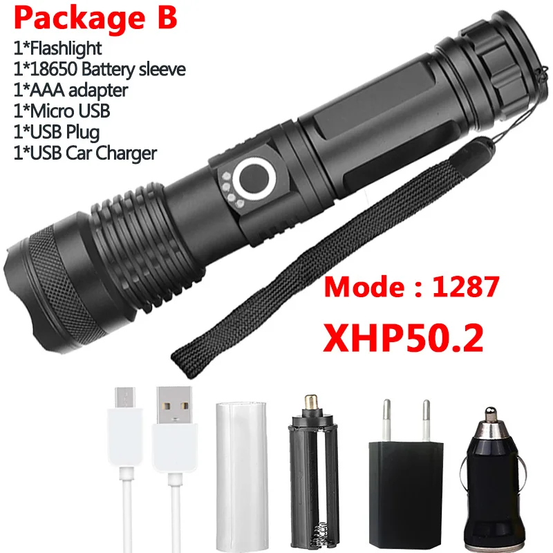 Package B XHP90 Z901909 самый мощный светодиодный светильник-вспышка мощностью 26650 или 18650 батареи и xhp70.2 Тактический светильник фонарь-вспышка - Испускаемый цвет: Package B