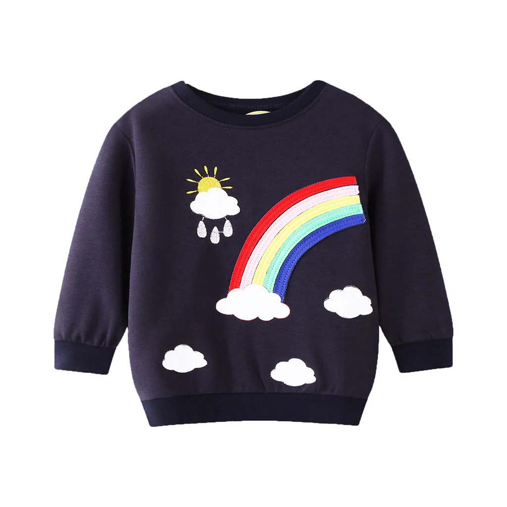 

Kids Hoodies Toddler Kids Baby Boy Girl Sweatshirt Cartoon Rainbow Pullover Shirt Top Clothes sudadera niña Dropshipping ##4