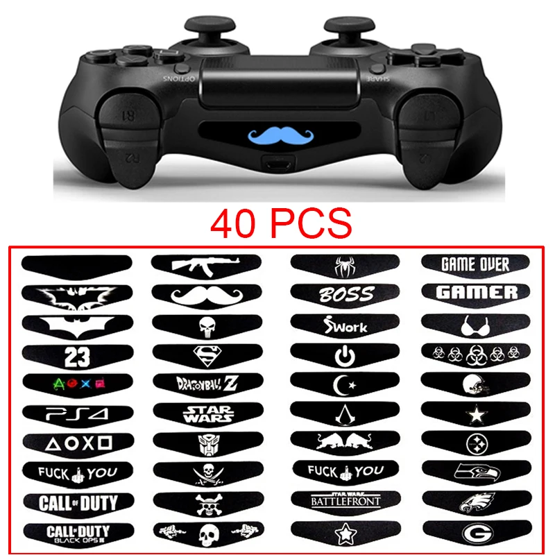 

40Pcs/lot LED Light Bar Skin Stickers For Playstation4 PS4 Custom Decal Game Light Bar Sticker for PS4 Dualshock Controller
