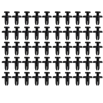 

50PCS 7mm Plastic Screw Rivet Push Fit Panel Trim Clips Fixings Clips Black For Car Motorcycle Parts