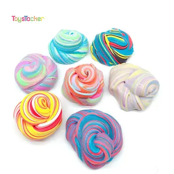 

120ml/4Color Hot Sale Cotton Candy Modeling Clay Fashion Fluffy Foam Slime Scented Stress Relief No Borax Slime Toys
