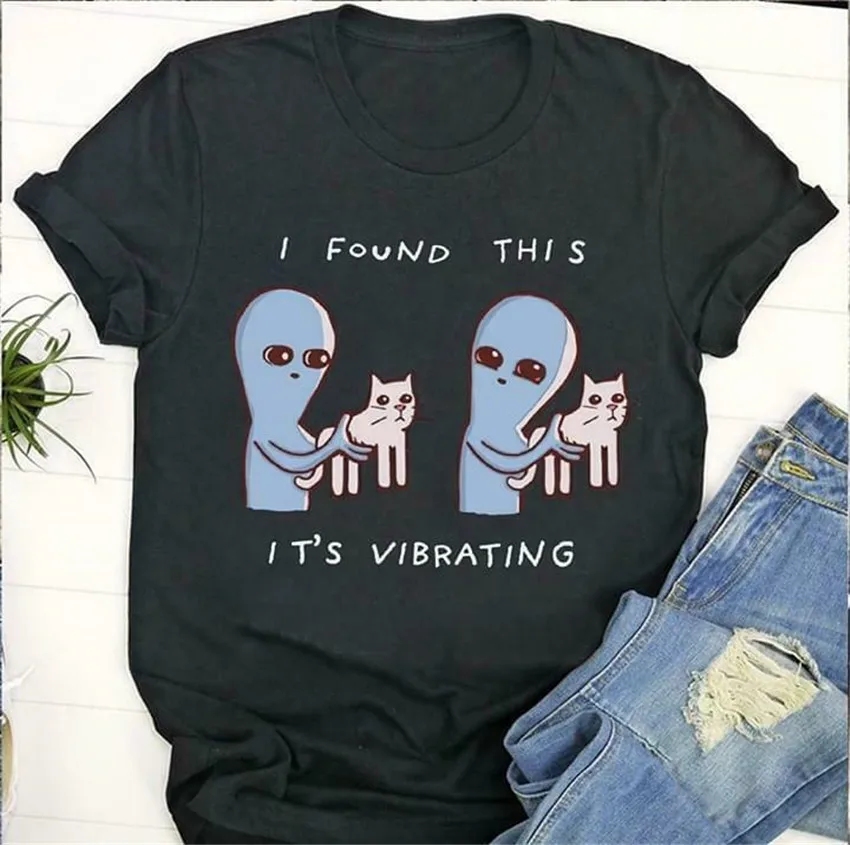 Alien And Cats I Found This it�s вибрационная Мужская футболка из хлопка S-3Xl модная | одежда