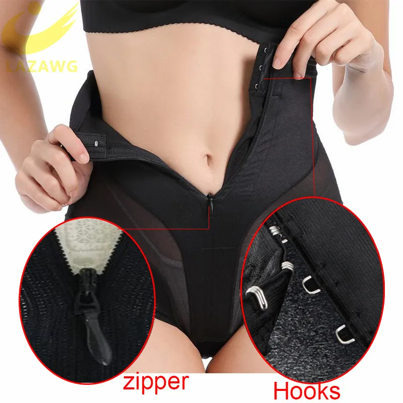 LAZAWG Женская лучшая Талия Cincher Body Shaper Тренер Пояс контроль живота нижнее белье Корректирующее белье с бесшовной молнией крюк сетка