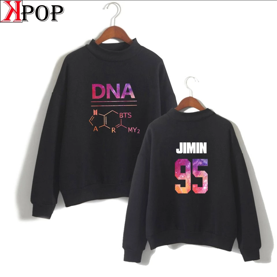 

Bangtan Boys Turtleneck Sweatshirts Outwear DNA Women Harajuku New Sweatshirts Clothes Plus Size XXS-4XL