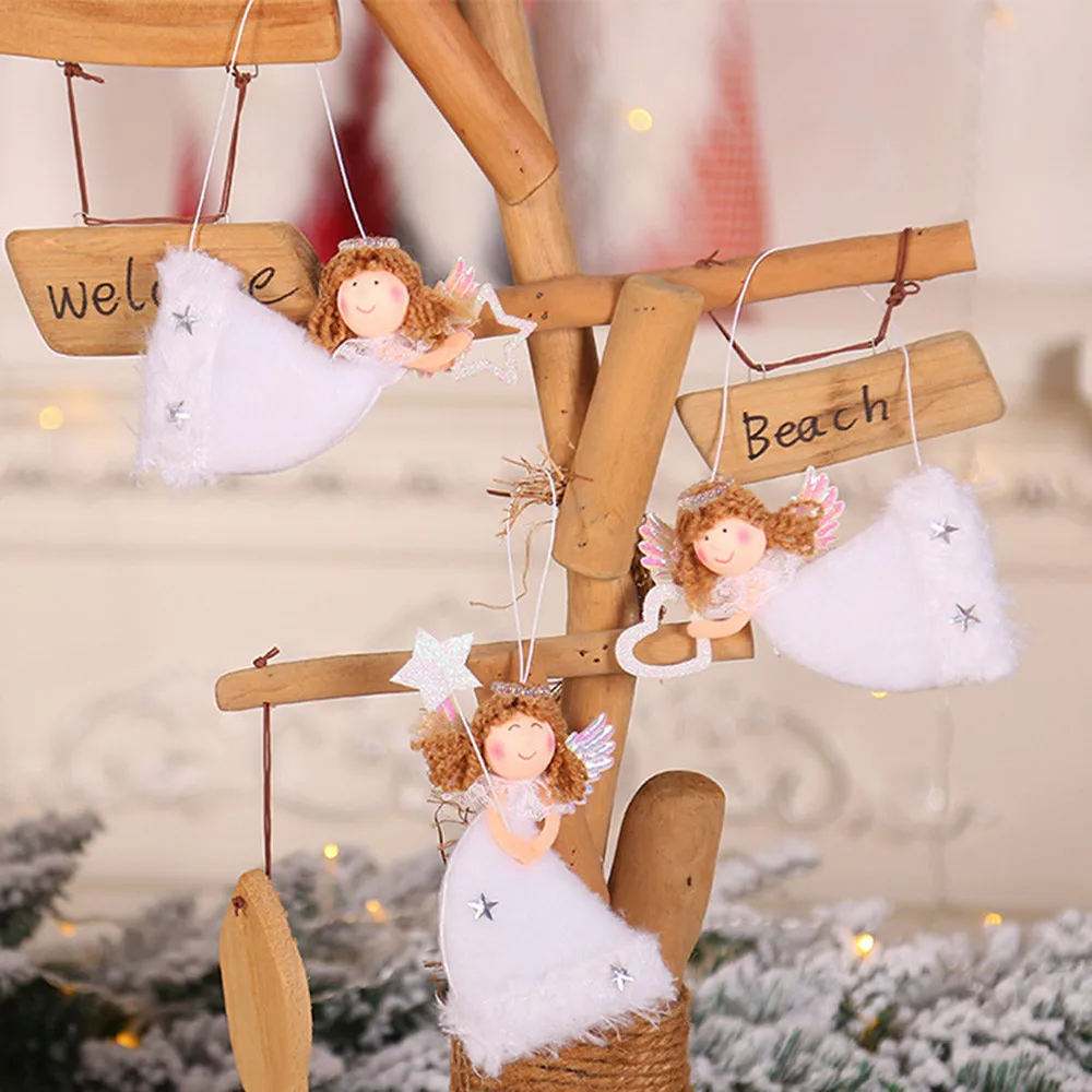 3 шт./компл. новых Рождественская игрушка подвеска на Рождество с изображением милых сердечек-shape форме, благодаря чему создается ощущение невесомости с плюшевый Летающий подвесное украшение «Ангел» Рождественская Кукла# p4