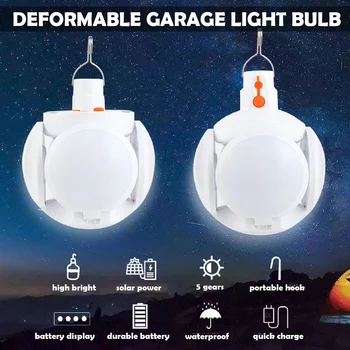

Super Bright Solar LED Bulbs Light Foldable Emergency Tent Camping Garage Light Lamp Drop Shipping