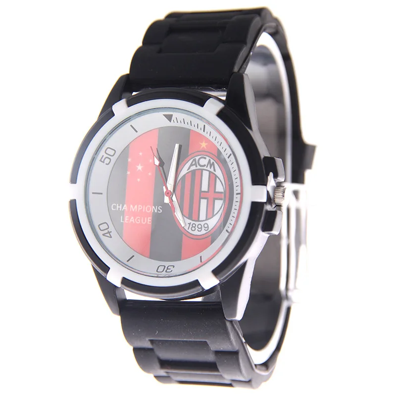 Football Club Supplies Men Watch Waterproof Silicone Women Watches Children Watches Sport Men Watch Clock Montre Homme - Цвет: BLACK AC
