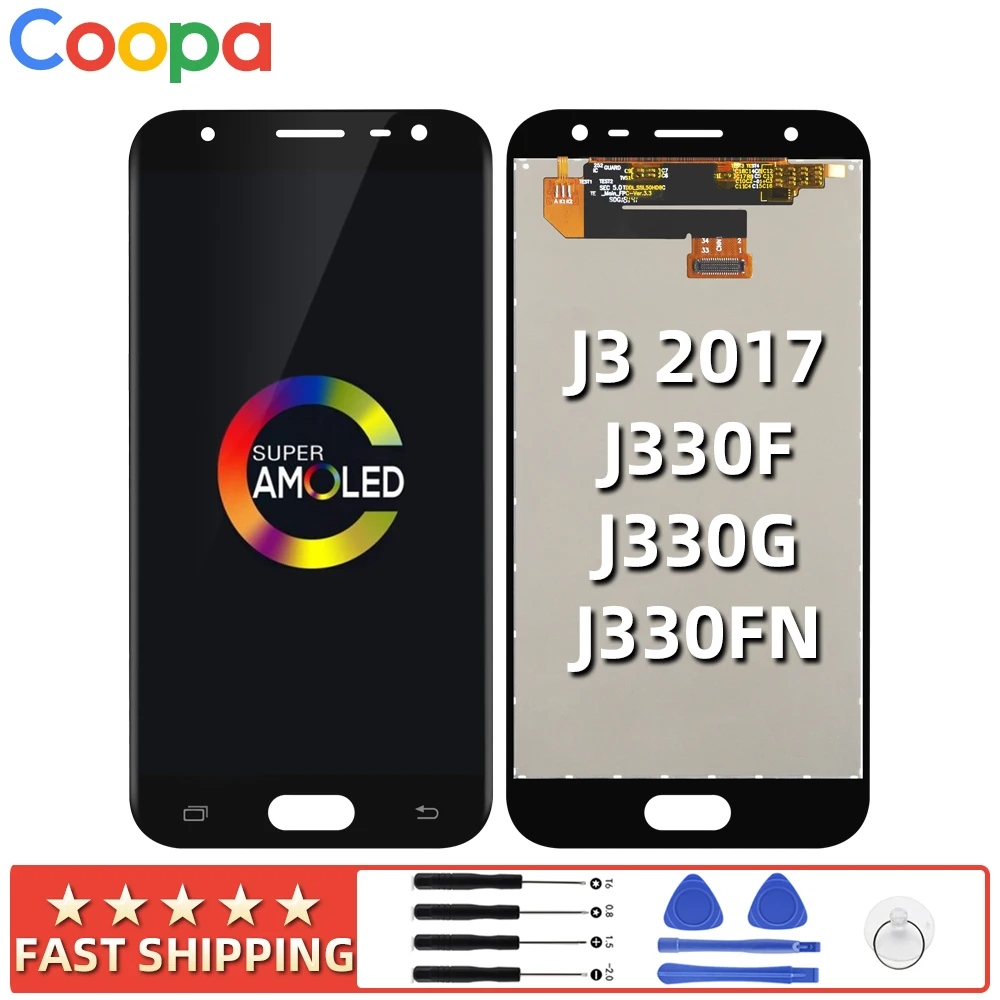 ЖК дисплей AMOLED для Samsung Galaxy J3 2017 J330 J330F сенсорный экран дигитайзер замена в сборе с