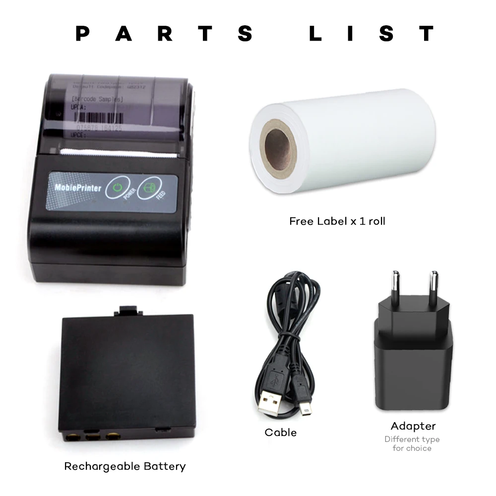 新しいワイヤレスBluetoothミニプリンター,サーマルレシート,チケット