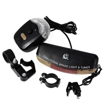 

LED Bicycle Bike Turn Signal Directional Brake Light Lamp 8 sound Horn Fixed mount Set Bicycle Light Taillight Safety in Darknes