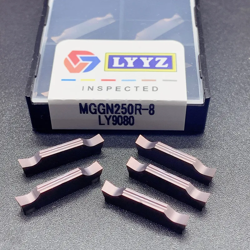 10 PCS MGGN150R  MGGN250R  MGGN300R MGGN400 R  LY9080 CNC lathe tools Carbide grooving insert High quality slotting turning tool water cooled cnc spindle