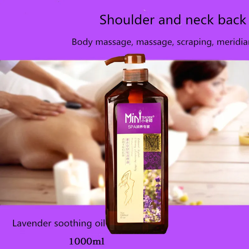 

Lavender 1000ml big bottle helps sleep open back scraping oil oil massage body