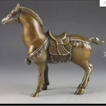 

zhmui8800626652+<<+Chinese Brass Old Handwork Hammered Steed Superb Statue Lucky Collectable