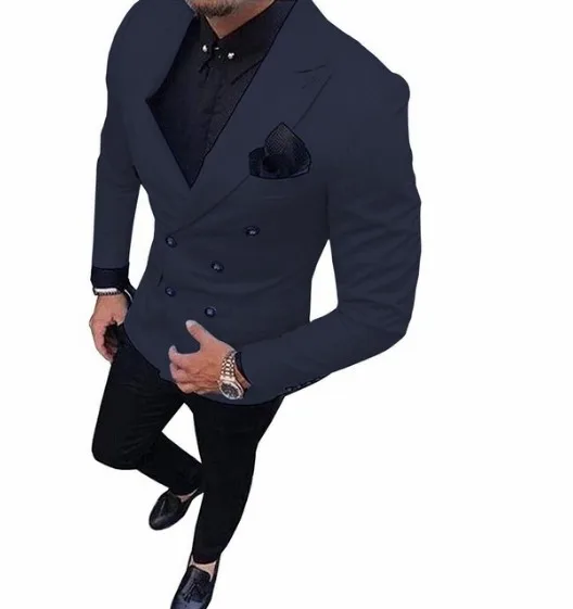 as picture Зеленый мужской костюм двубортный костюм из 2 предметов блейзер с отворотом пиджак смокинг и брюки для свадьбы, вечерние - Цвет: as picture