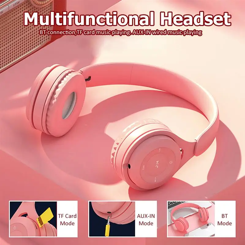 Bluetooth 5 0 Wireless Headphone AUX IN 3 5mm Headset Support Tf Card Earphone Adjustable Foldable Headphone For Phone Call