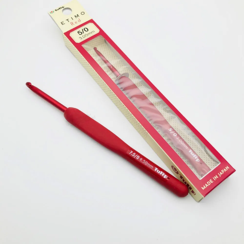 1PCS Japan Tulip ETIMO Red Brand Crochet Hook Aluminum Resin Knitting Needles Original authentic Imported from 1.8-6.5mm | Дом и сад