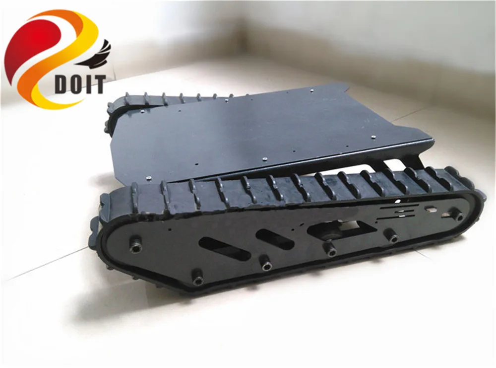 SZDOIT 15KG Large Load 2pcs Smart Robot Tank Track Wheel Kit Rubber Track+ Metal Wheel+ Steel Bracket for RC Robot Parts