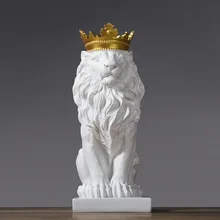 Нордическая креативная Корона Статуя Льва, украшение для дома, ремесла, талисман, современная настольная Статуэтка для лица, скульптура, художественный подарок