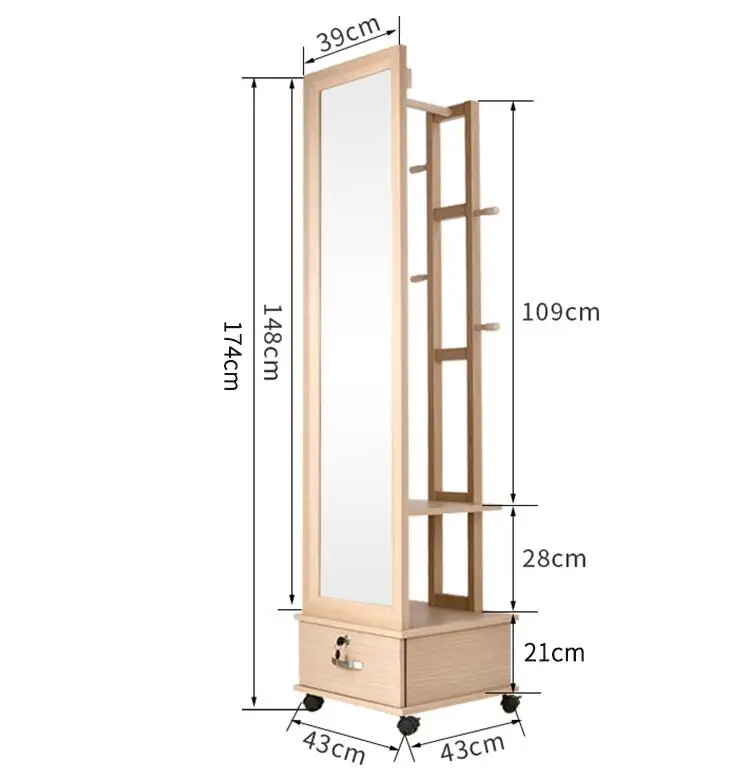 Одежда зеркало гардероб все тело наземное зеркало простой современный гостиной приемный шкаф многофункциональный роторный тестирование Mirro