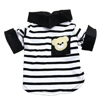 

Dog Striped shirt Summer Pet Clothes Comfortable Cotton Dog Clothes Black and White Stripes Small Pet T shirt