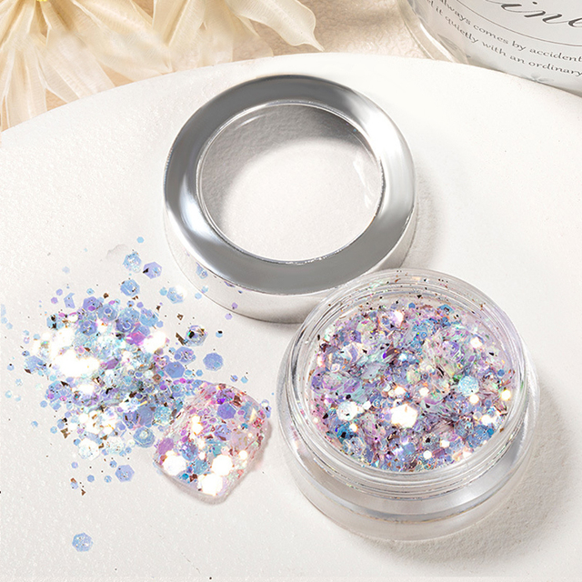 Box iridescent Nail Sequins Gold Purple UV Gel Polish Palliette iridescent Shinning Sparkles Nail Art Decoration