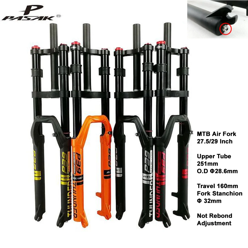 Pasak MTB Double Shoulder Air Fork Suspension Bike Shock Absorber 29 27