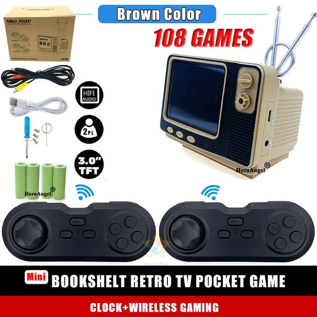 Adultos mini handheld jogo de duas pessoas para crianças console 1020mah  bateria tv recarregável retro e 999-em-1 suporte de jogo - AliExpress