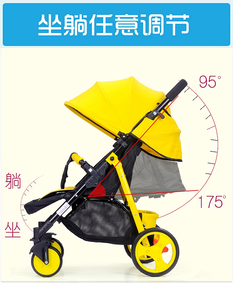 Двойная детская коляска, съемная, может сидеть и лежать, легкая, складная, двойная, на колесиках, для новорожденных, для близнецов, От 0 до 3 лет
