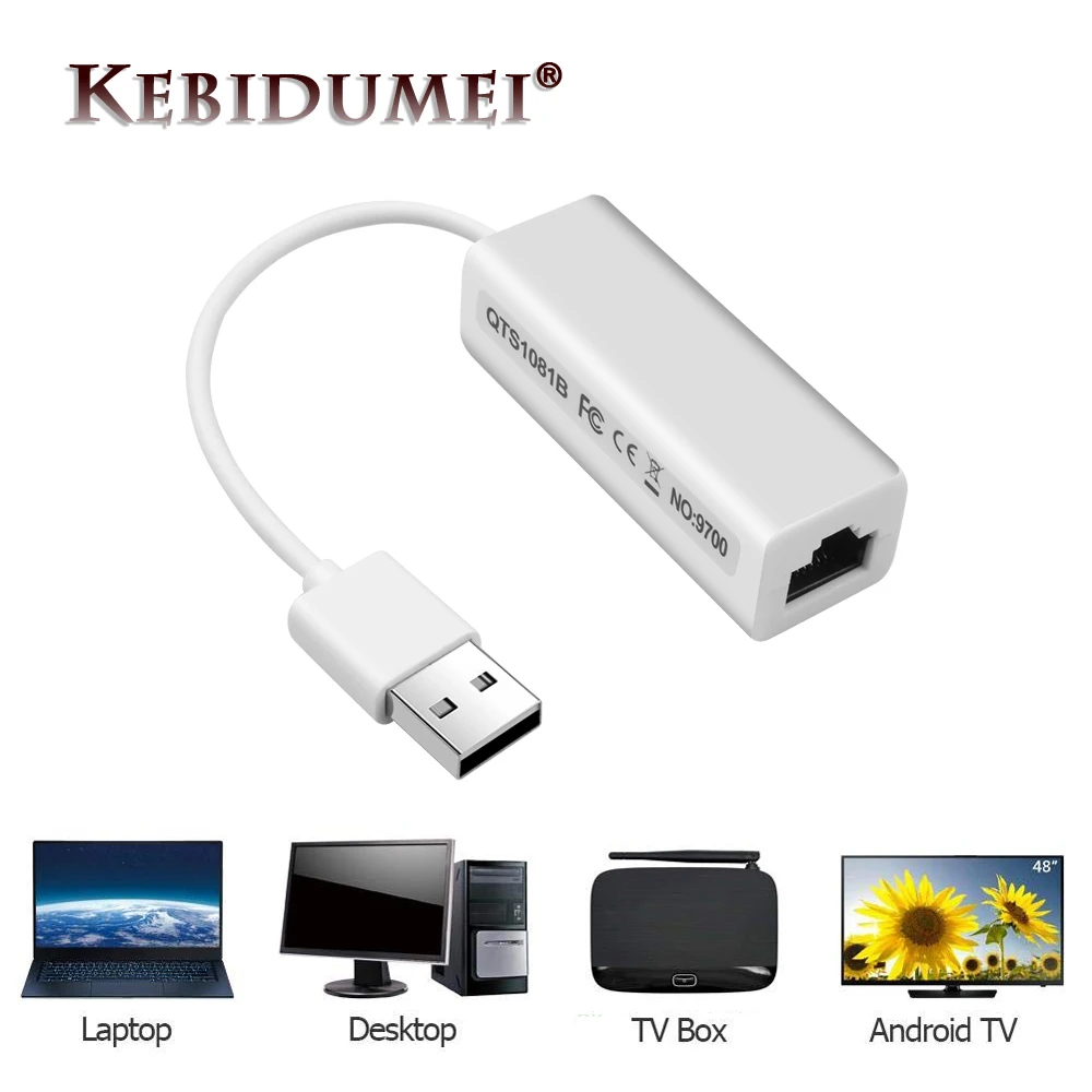 Kebidumei 10 Мбит/с USB к RJ45 LAN адаптер высокоскоростной 2 0 Ethernet сетевой карты для Windows 7