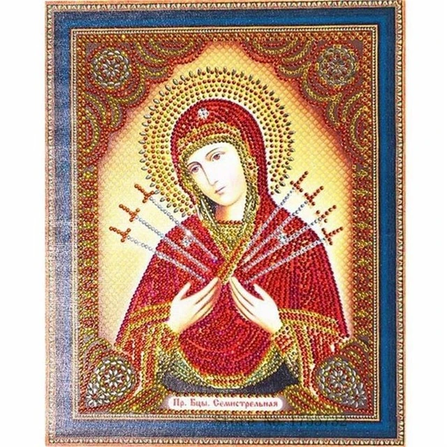 LP101 AZQSD Special Shaped Round Drill 27x33 Diamond Painting Religious Embroidery Icons Rhinestones Picture Full Display Home Deecor - Цвет: LP101