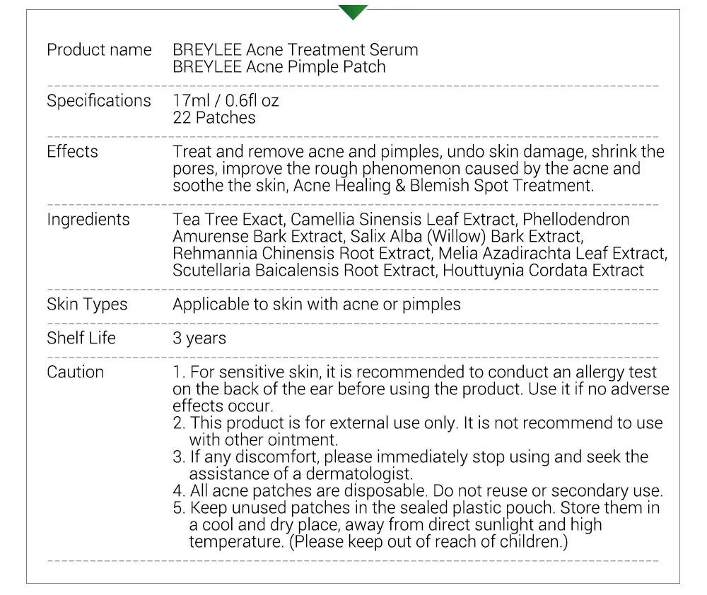 BREYLEE, лечение акне, сыворотка для лица, удаление акне, прыщи, наклейки, восстановление и отбеливание Уход за кожей с сывороткой, эссенция для лица