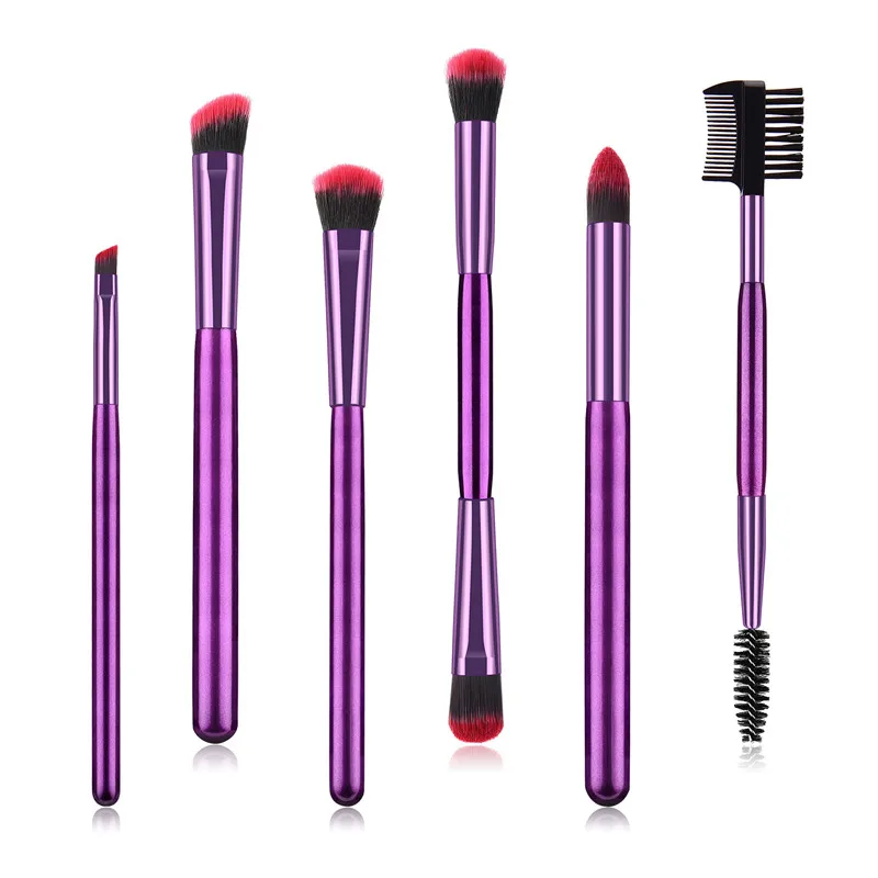 

6 Pieces Make Up Brush Set Professional Eye Brushes Set Eyeshadow Brush Blending Eyebrow Brush Comb Eyelash Brush Cosmetic Tools