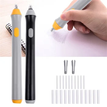 

Electric Pencil Eraser Kit Highlights Sketch Drawing For School With 22pcs Rubber Refills Portable