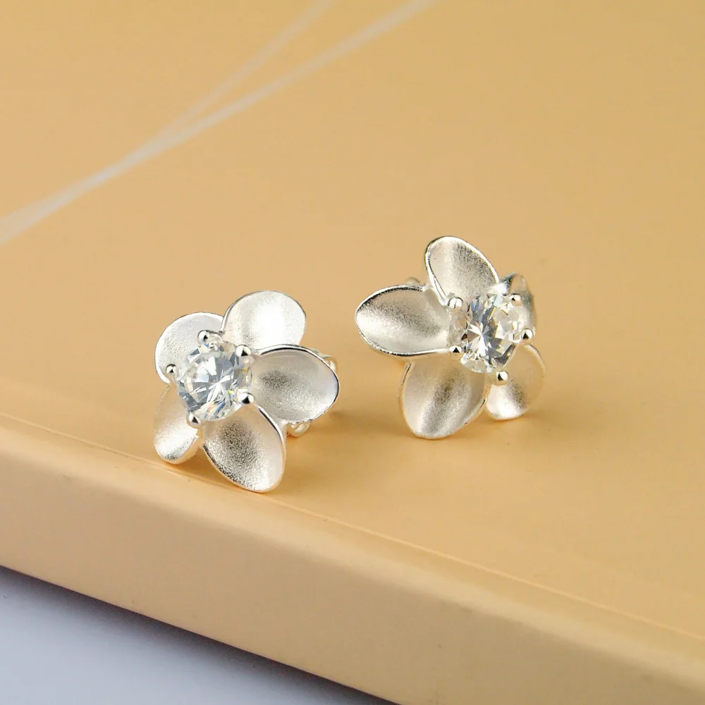 Женские серьги гвоздики из серебра 925 пробы с фианитом|brand stud earrings|fashion earringsstud earrings