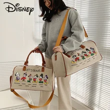 Disney's New Fashion Lady Travel Handbag Large Capacity High Quality Canvas Zipper Luxury Brand Sports and Fitness Luggage Bag